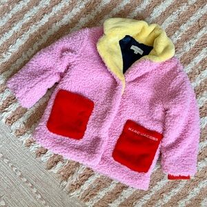 Marc Jacobs Pink and Yellow Fleece with Blue Satin Lining